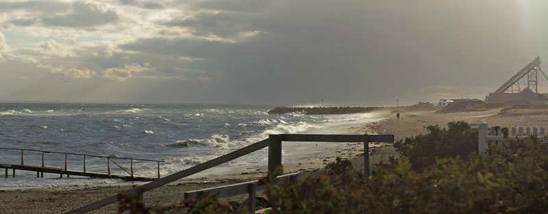 Stormvejr p nordkysten. Gilleleje Strand, Nordsjlland d. 5 august 2018. Fotograf; Lars Andersen