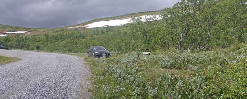 Torkilstöten parkeringsplads 945 m., Ljungdalen, Jämtland, Sverige d. 3 juli 2022. Fotograf; Lars Andersen