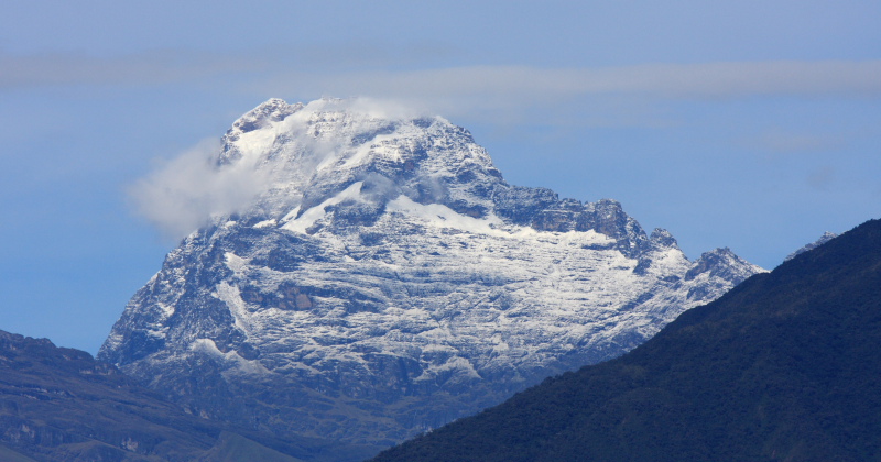 The view from hotel Esmeralda, Coroico over to cloudy mountainforest. Yungas. d. 21 February 2008. Photographer: Lars Andersen