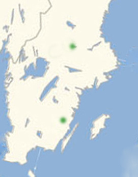 renprispletvinge udbredelse i Nordeuropa. Kort lavet af; Lars Andersen juni 2017