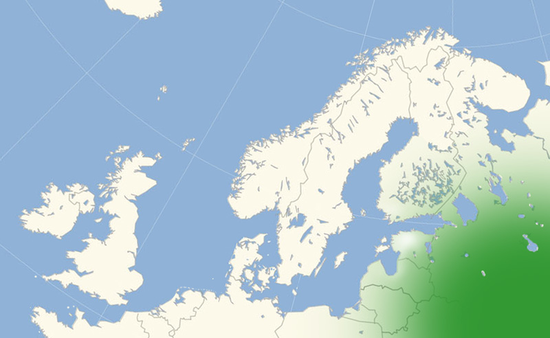Det Hvide L udbredelse i Nordeuropa 2000-17. Kort lavet i september 2017 af Lars Andersen